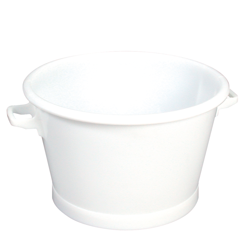 BAQUET ROND FOND RENFORCE 50L BLANC