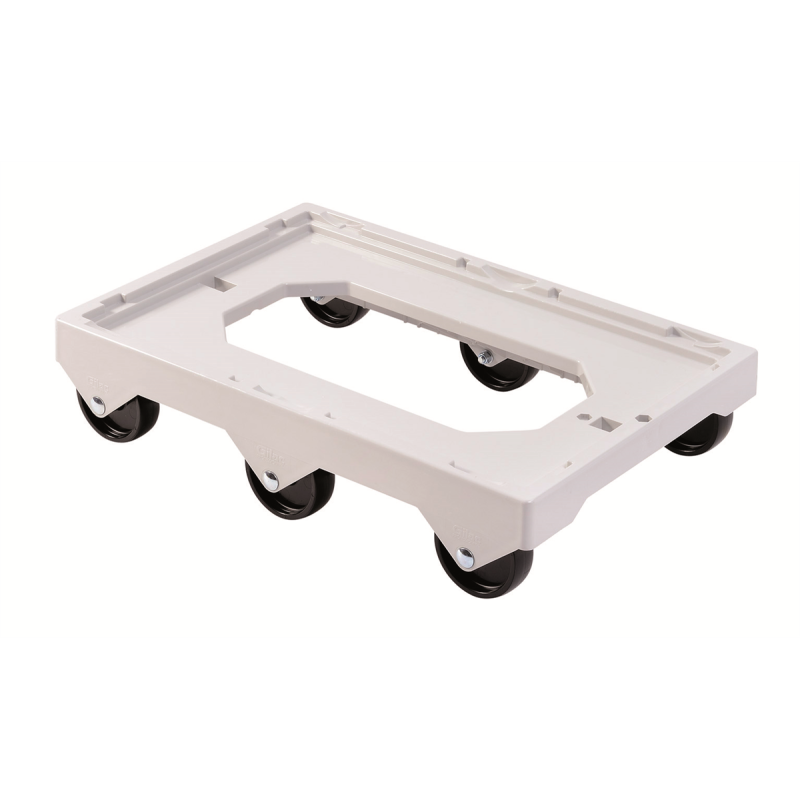 Socle rouleur 6 roues pivotantes Blanc 613x414x135mm