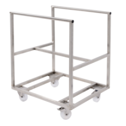 Chariot inox patière 170 L - manutention bac grand volume