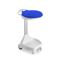 Support de sac 120 L avec pédale - Couvercle Bleu