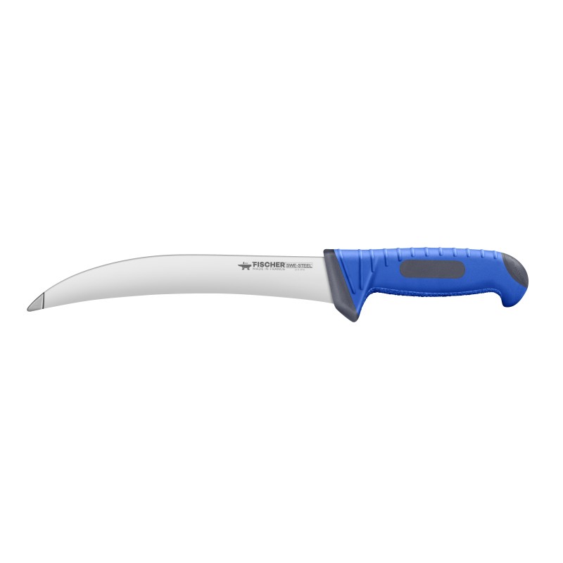 TRIPIER ARRONDI / CUIR LAME SANS / POINTE 20 CM - BLEU - LA PIECE