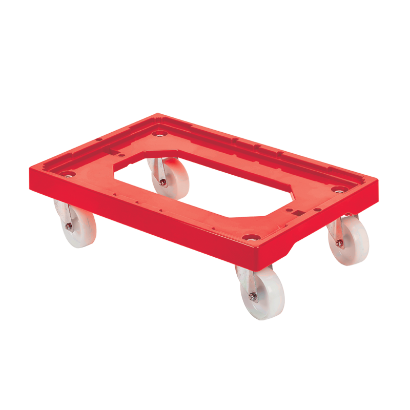 Socle rouleur 4 roues pivotantes Rouge 613x414x172mm