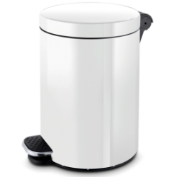 Poubelle 20 L - Laqué blanc - Acier