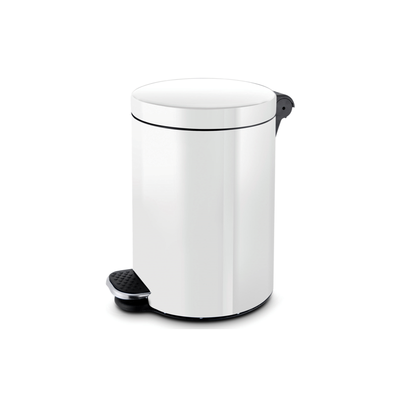 Poubelle 12 L - Laqué blanc - Acier