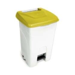 Conteneur mobile à pédale 80 L - Jaune