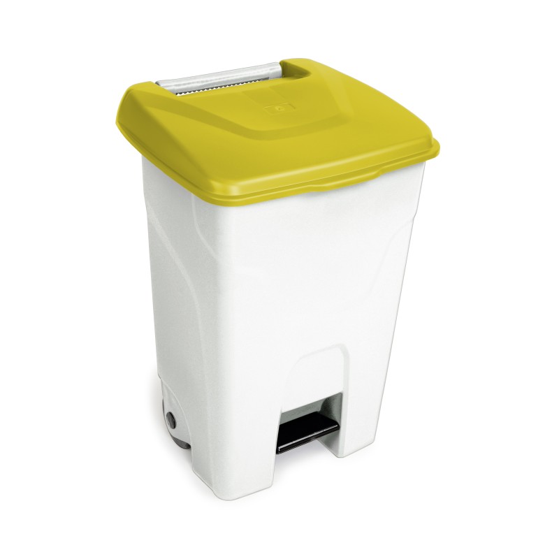 Conteneur mobile à pédale 80 L - Jaune