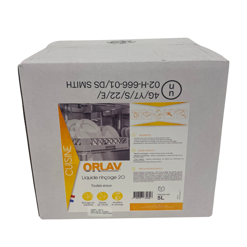 Liquide rinçage machine 20 - Eau dure - Poche 10 L