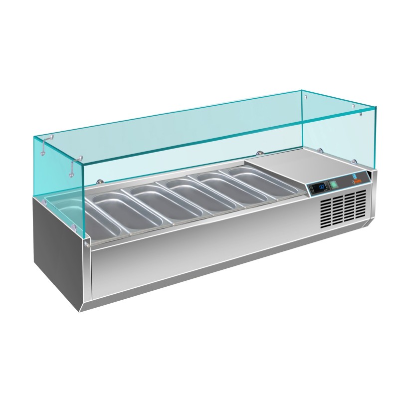Vitrine meuble à pizza +2° à +8°C - 1500x395x435 mm