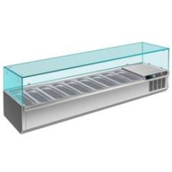 Vitrine pizza 2000 mm 9 bacs GN1/3 +2/+8°C inox Dixell