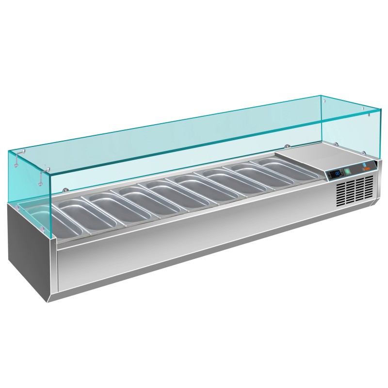 Vitrine meuble à pizza +2° à +8°C - 2000x395x435 mm