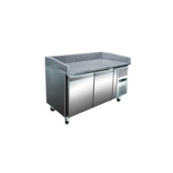 Meuble à pizza réfrigéré 428 L inox 2 portes +2/+8°C