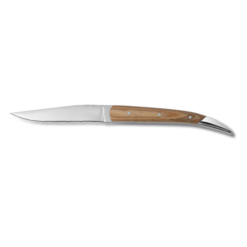 Couteau steak Nicolas bois - lame crantée 10,5 cm