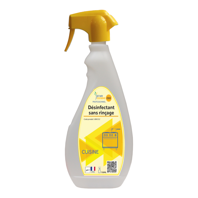 Désinfectant sans rinçage - Pulvérisateur 750 ml