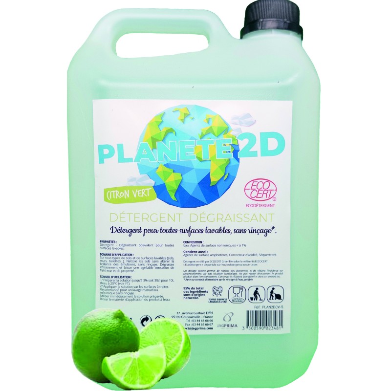 Détergent dégraissant citron vert - Bidon 5 L