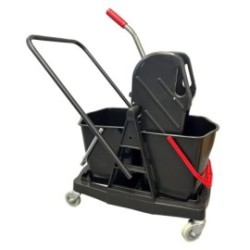 Chariot + 2 seaux + presse - 71x43x93 cm