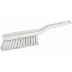 Balayette droite fleuré 29 cm - Blanc