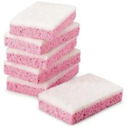 Éponge tampon blanc - 19x3x2,2 cm - Rose