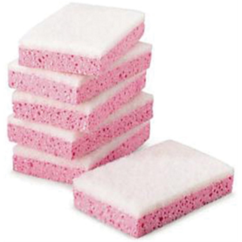 Éponge tampon blanc - 19x3x2,2 cm - Rose
