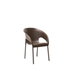 FAUTEUIL BOWL BRUN PIEDS ALU / MN-BOW04 JSQ EPUISEMENT ARRET FRS