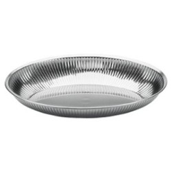Corbeille ovale cannelée - Inox - longueur 31 cm