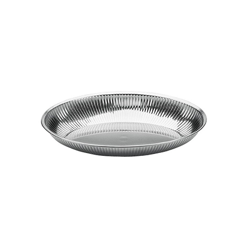 Corbeille ovale cannelée - Inox - longueur 31 cm