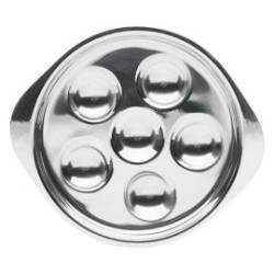Plat à escargots 6 trous - 14,5x16,5 cm - Inox