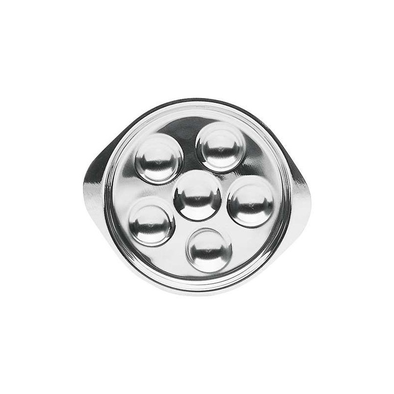 Plat à escargots 6 trous - 14,5x16,5 cm - Inox