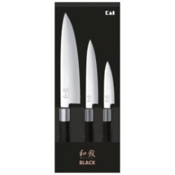 Set 3 couteaux - office, universel, cuisine - Wasabi