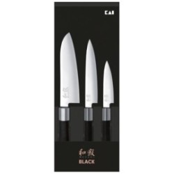 Set 3 couteaux - office, universel, santoku - Wasabi