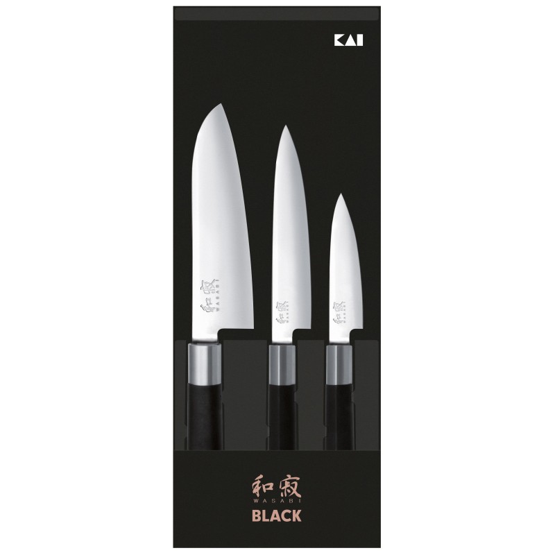 Set 3 couteaux - office, universel, santoku - Wasabi