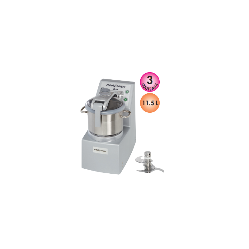 Cutter de table Robot-Coupe R10 – 11,5 L, 2 600 W, 400 V tri, R-Vac