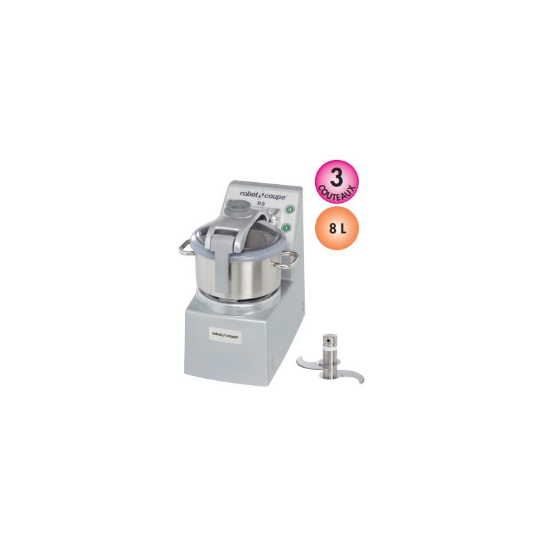 Cutter de table Robot-Coupe R8 – 8 L, 2 200 W, 1 500/3 000 tr/min