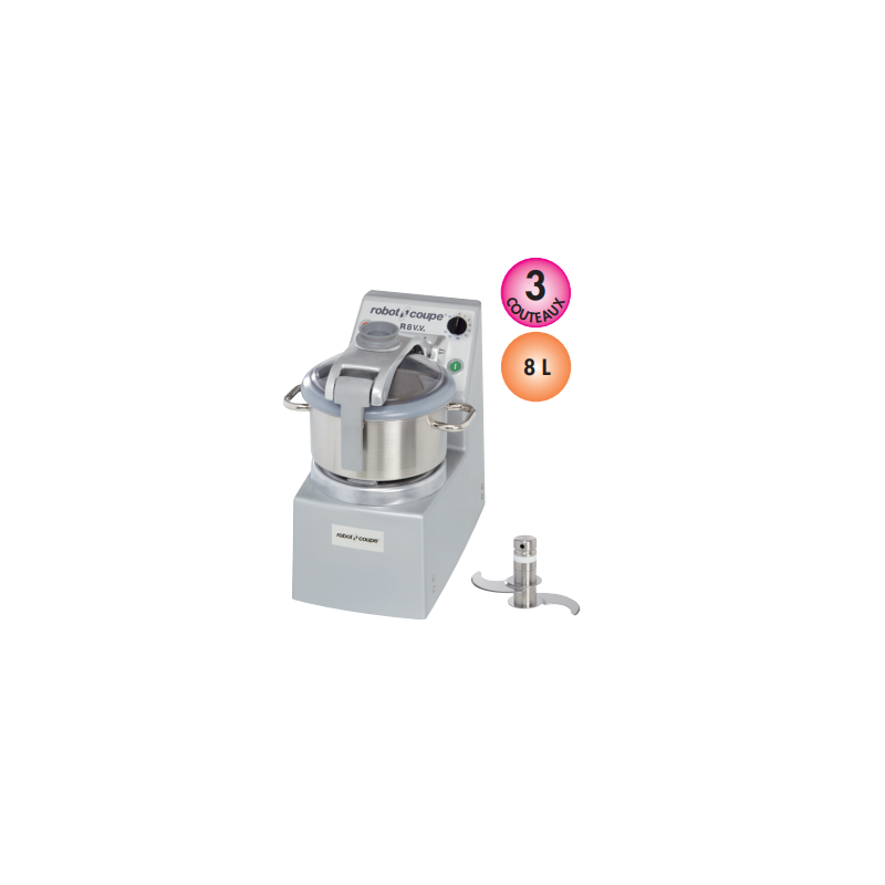 Cutter de table Robot-Coupe R8 V.V. – 8 L, 2 200 W, vitesse variable