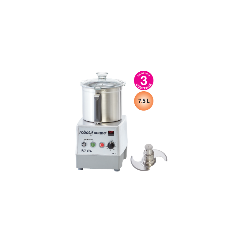 Cutter de table Robot-Coupe R 7 V.V. – 7,5 L, 1 500 W