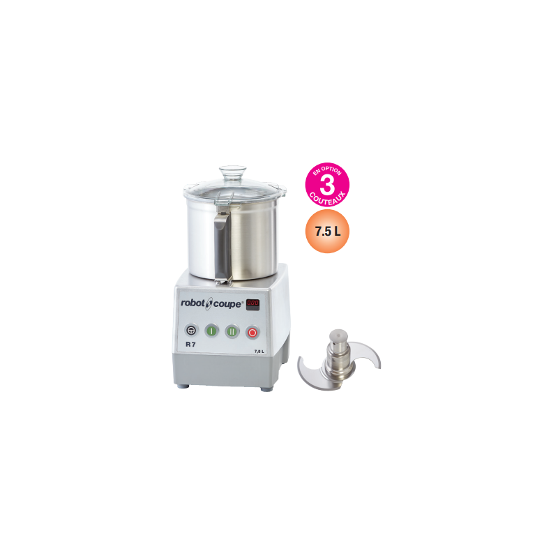 Cutter de table Robot-Coupe R 7 – 7,5 L, 1 500 W, 2 vitesses
