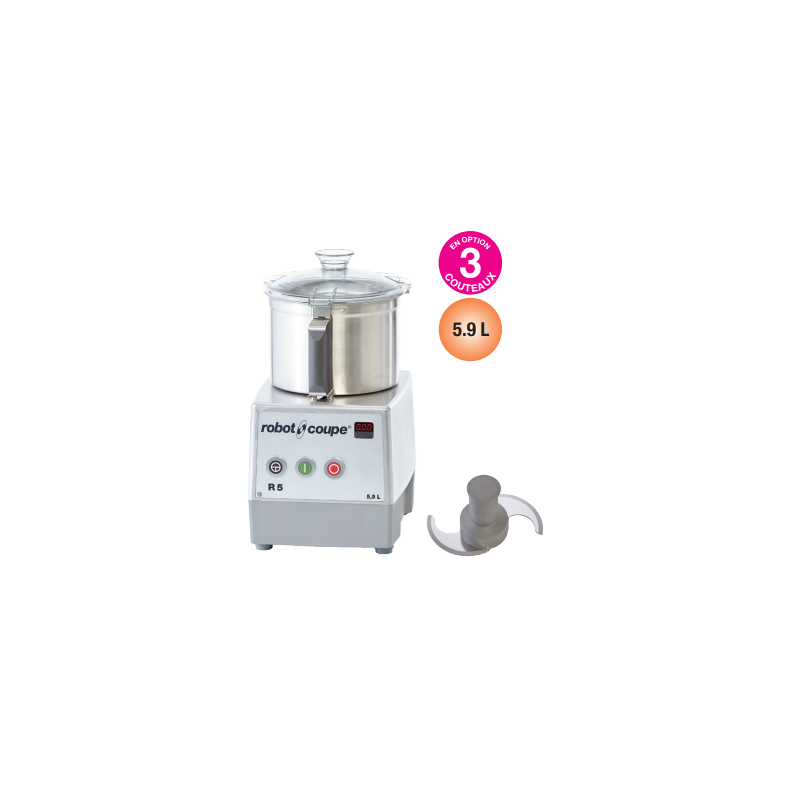 Cutter de table Robot-Coupe R 5-1V – 5,9 L, 750 W, 1 500 tr/min
