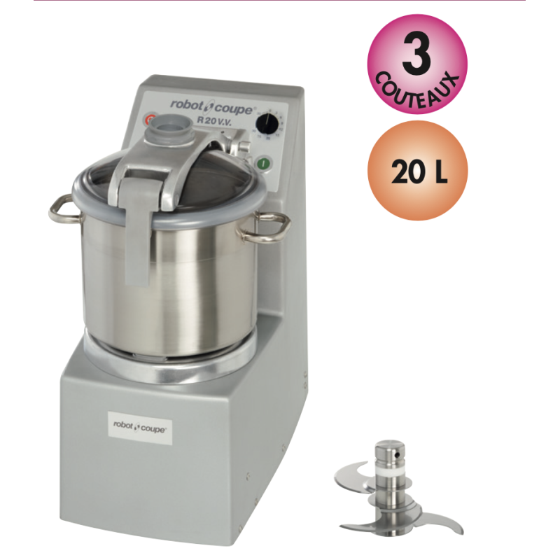 Cutter vertical Robot-Coupe R 20 V.V. – 20 L, 4400 W, vitesse variable