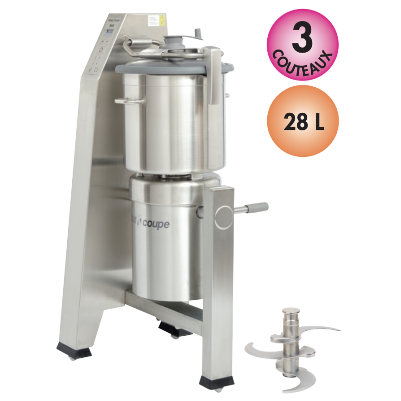 Cutter vertical Robot-Coupe R30 – 28 L, 5 400 W, 400 V tri, 2 vitesses