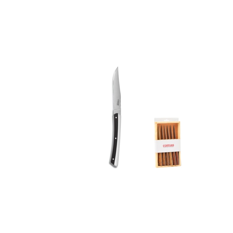 Couteau steak K2 - Noir - lame lisse 10,5 cm