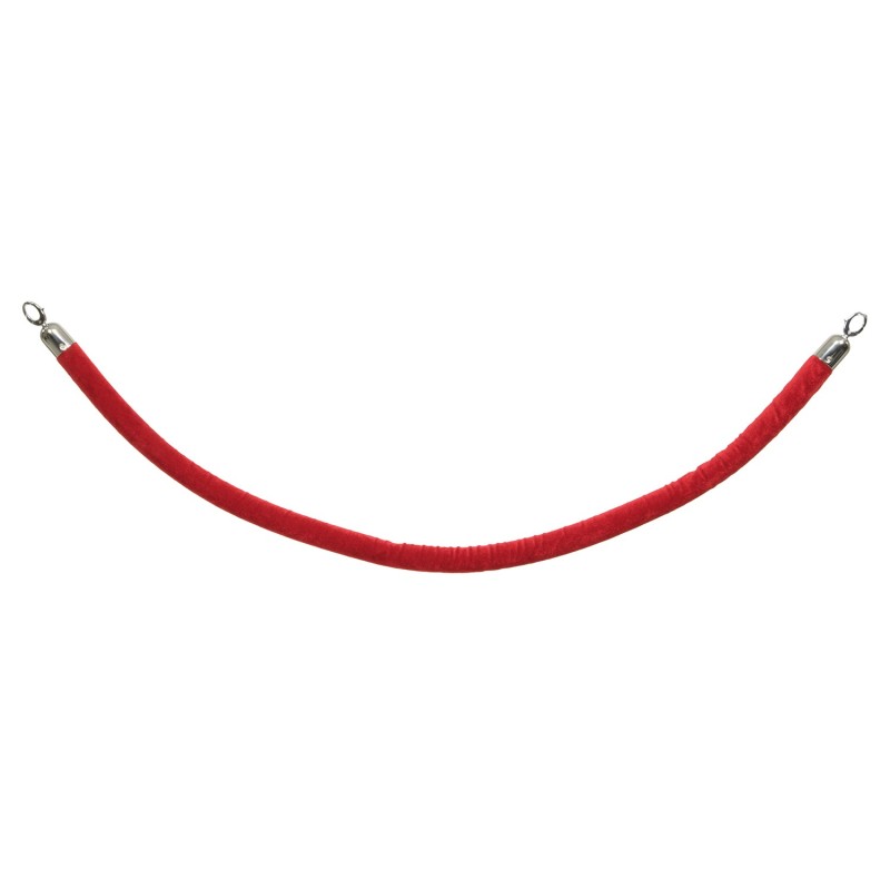Corde velours poteaux 1,5m - Rouge Chromé