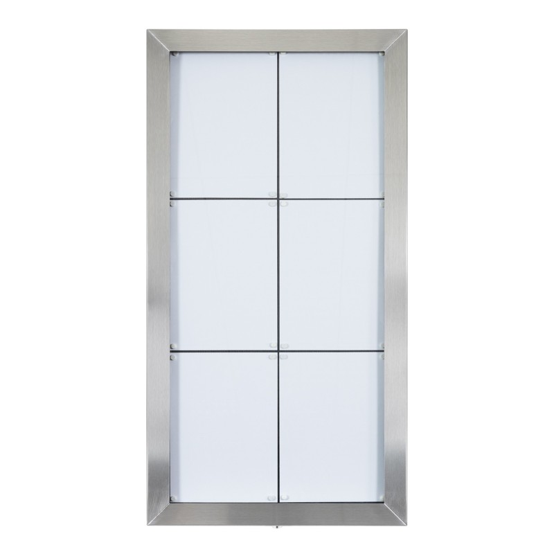 Porte-menus LED 99x52 cm - 6 pages - Inox brossé