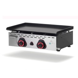 Plancha semi pro 2 brûleurs - Gaz - 610x435x190 mm