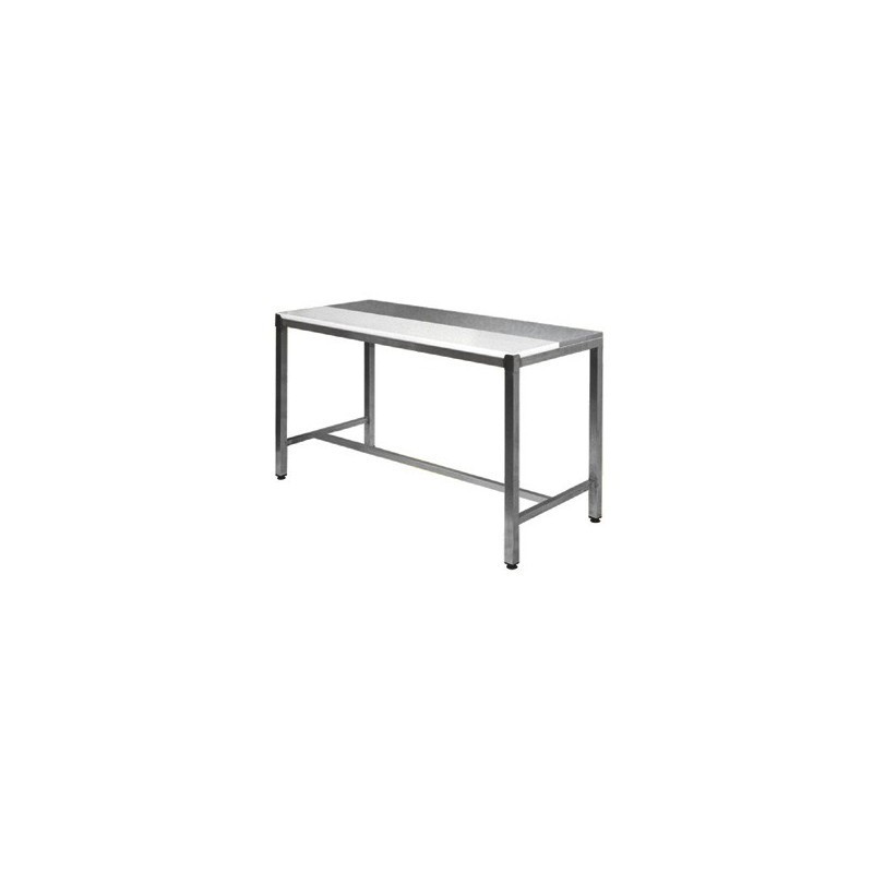 Table de découpe adossée inox avec plateau polyéthylène pro