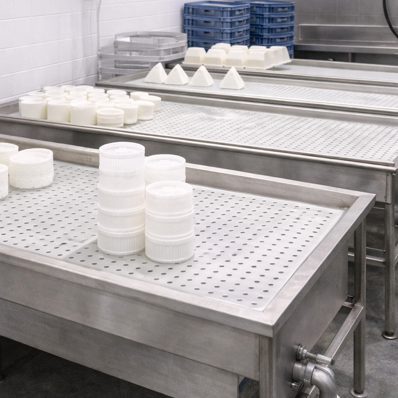 Tables d'égouttage de fromagerie